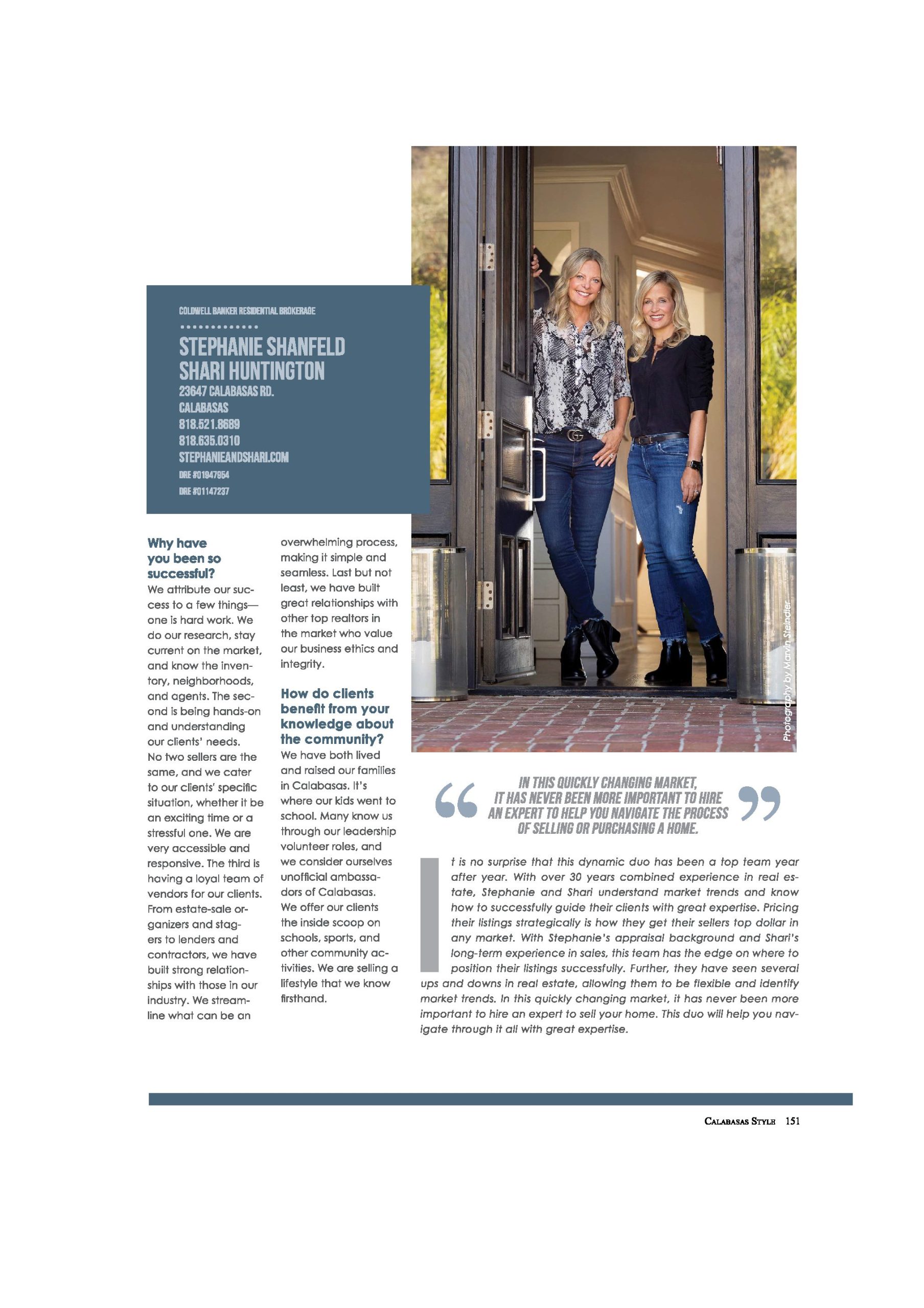 Stephanie & Shari Top Realtor Profile 2022_Calabasas Style
